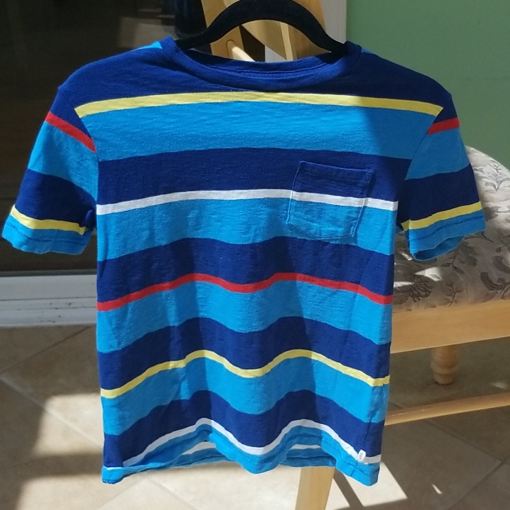 Gap blue striped pocket tee 12